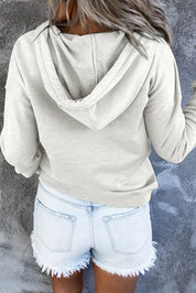 Emari | Warme Fleece Trui met Capuchon en Knopen