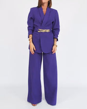 Constanza | Elegante oversized blazer en broek in luxe paarse tint
