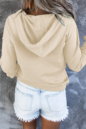 Emari | Warme Fleece Trui met Capuchon en Knopen