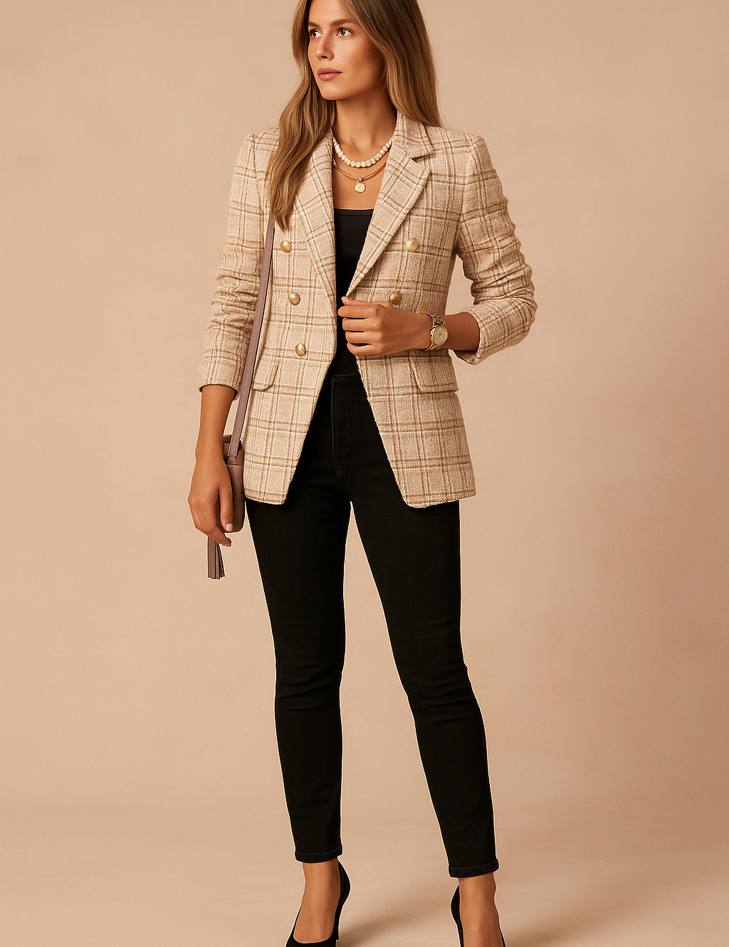 Abbey | Elegante geruite damesjas 2