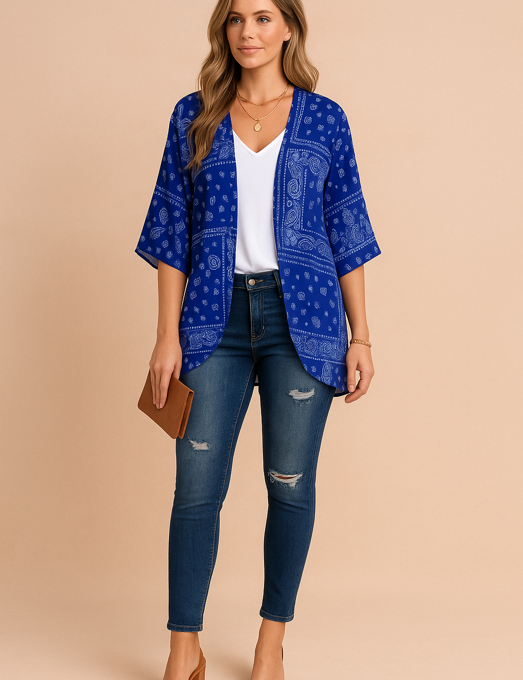 Amiri | Luchtige dameskimono met print 1