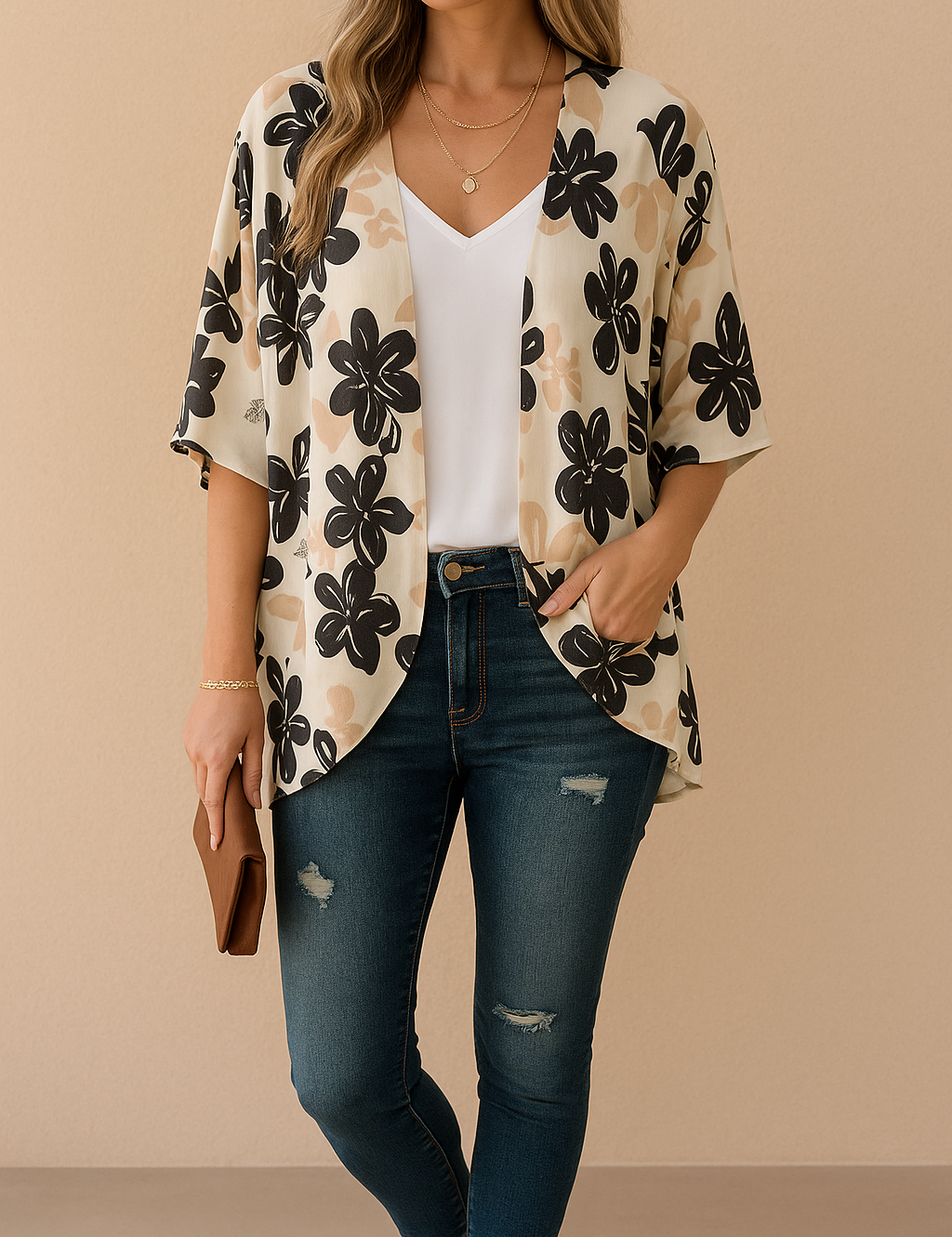 Amiri | Luchtige dameskimono met print 2