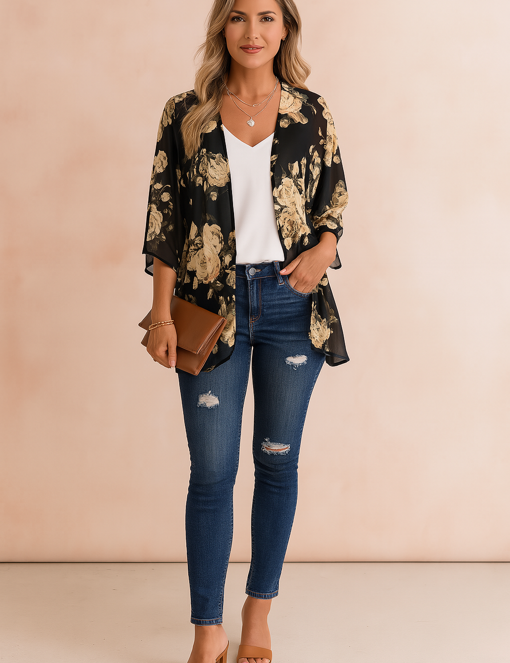 Amiri | Luchtige dameskimono met print 4