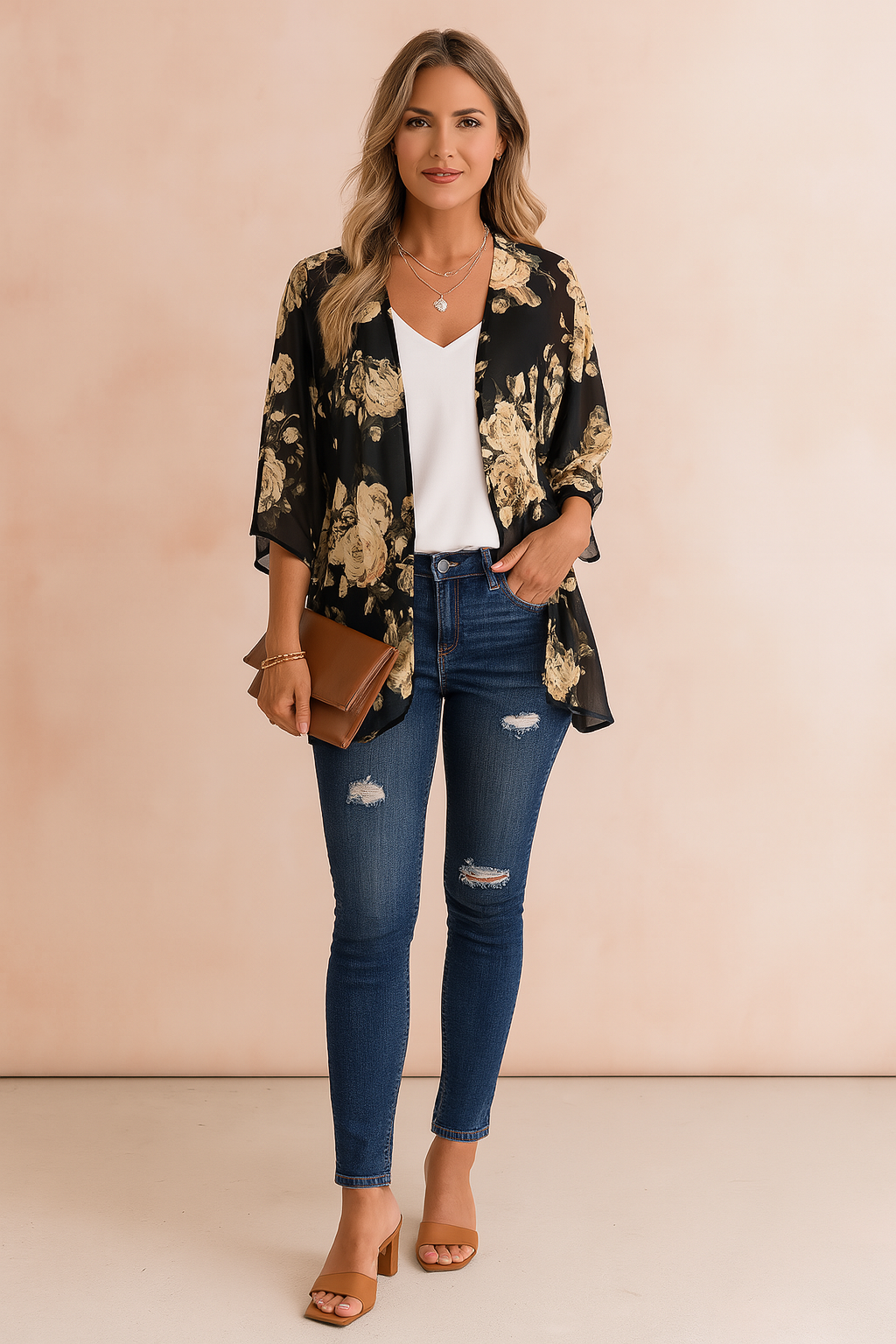Amiri | Luchtige dameskimono met print 4