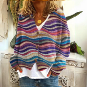 Angie | Dames warme bloemencardigan | Knoopsluiting 5