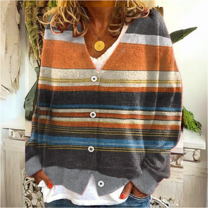 Angie | Dames warme bloemencardigan | Knoopsluiting 6