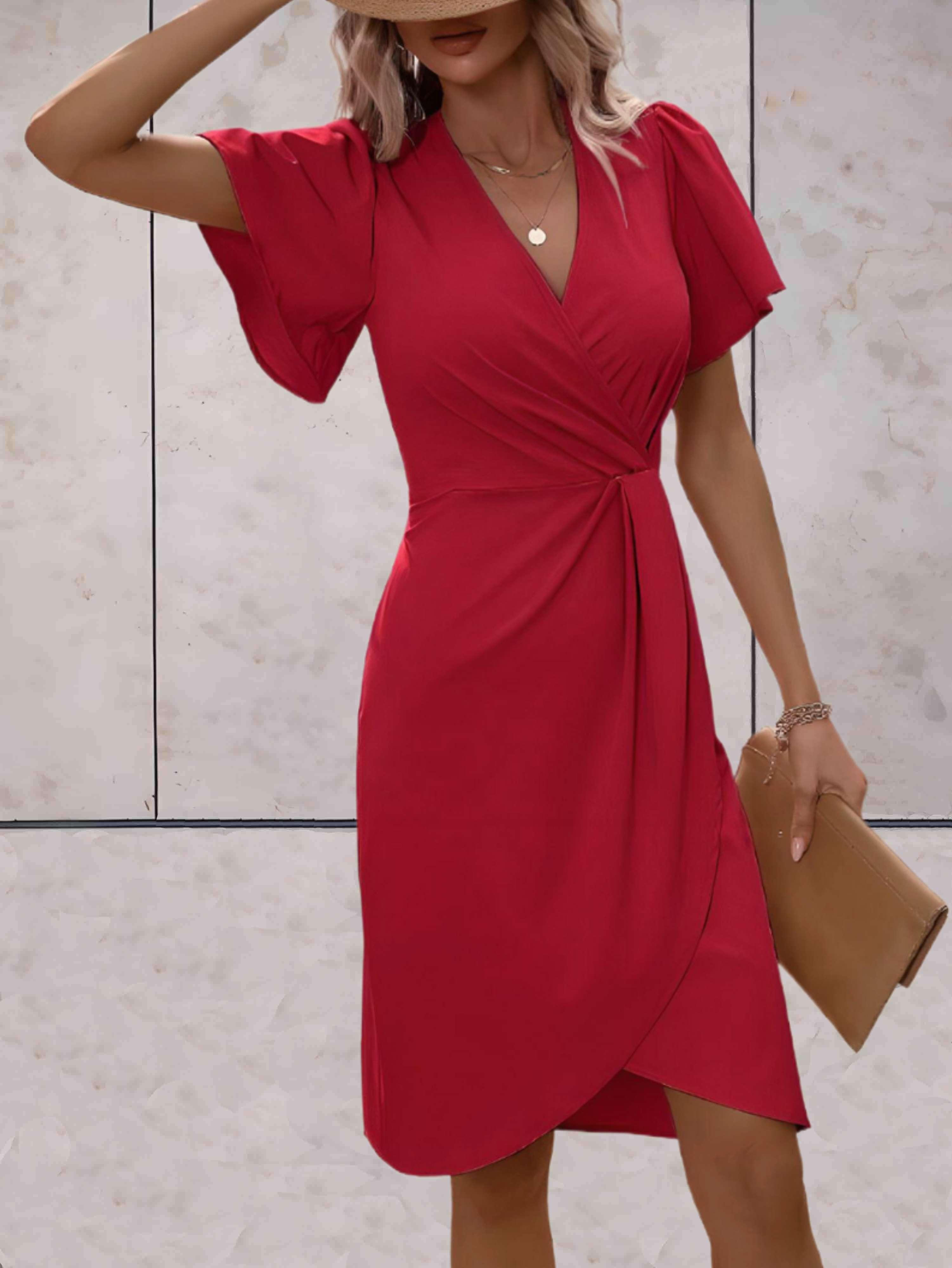 BIANCA | Elegante Wikkeljurk met Verfijnde V-Hals