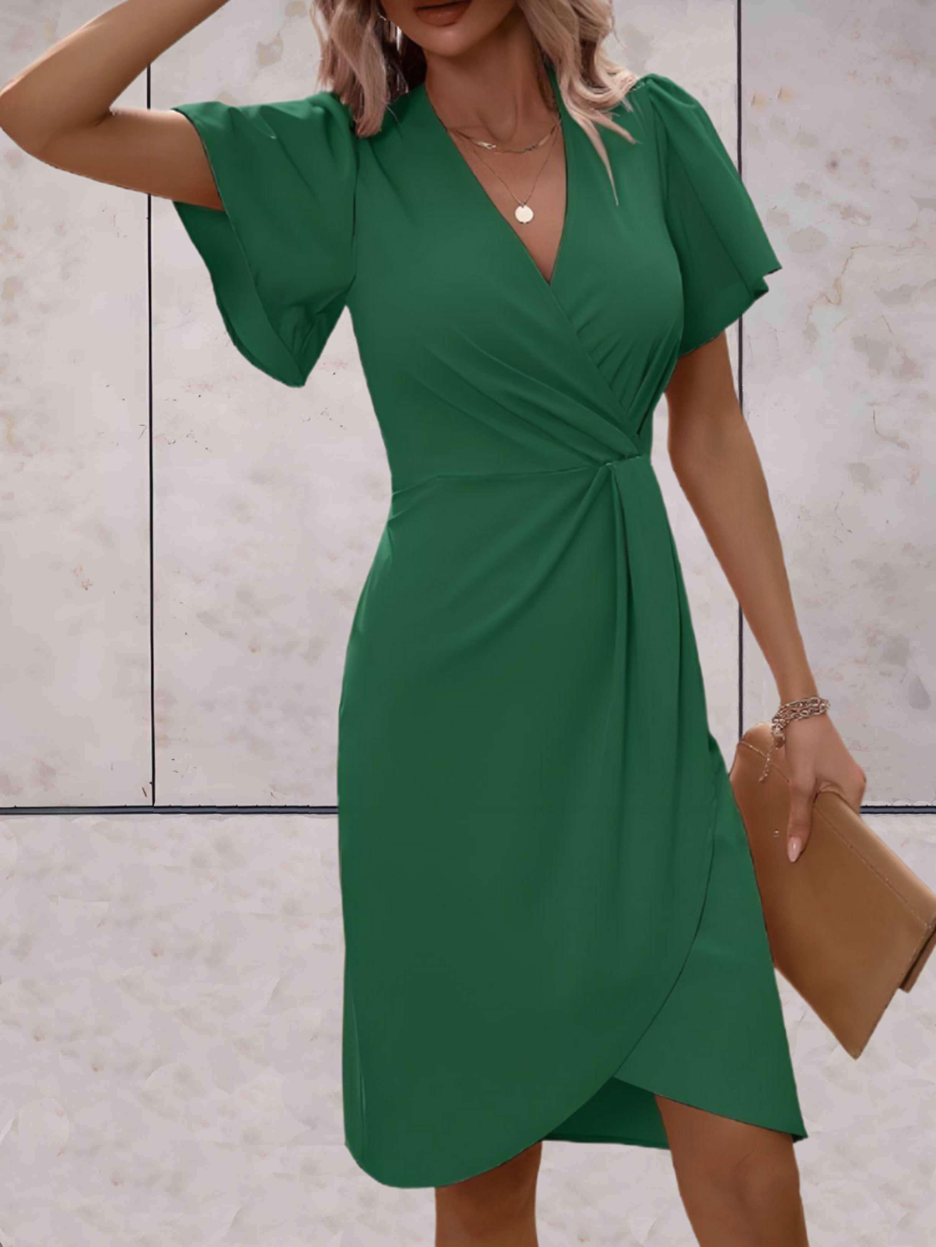 BIANCA | Elegante Wikkeljurk met Verfijnde V-Hals