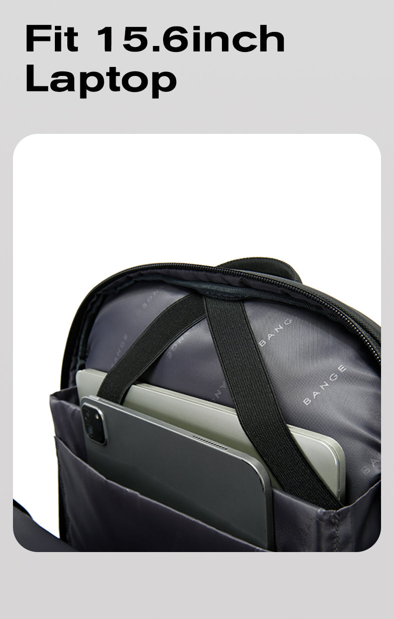 BANGE Bestseller: Slanke, waterdichte 15,6-inch laptoprugzak voor zakelijk gebruik en school 6