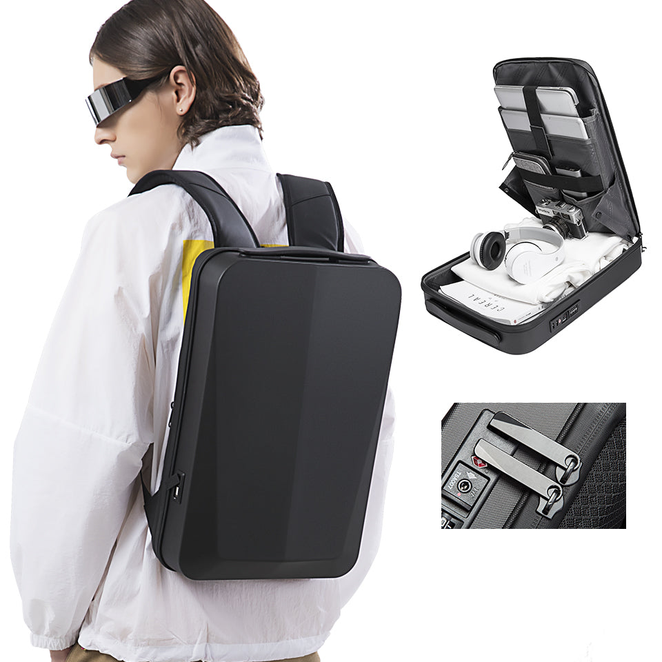 BANGE Tech Anti-diefstal hard-shell business rugzak met TSA-slot en USB-oplaadpoort 1