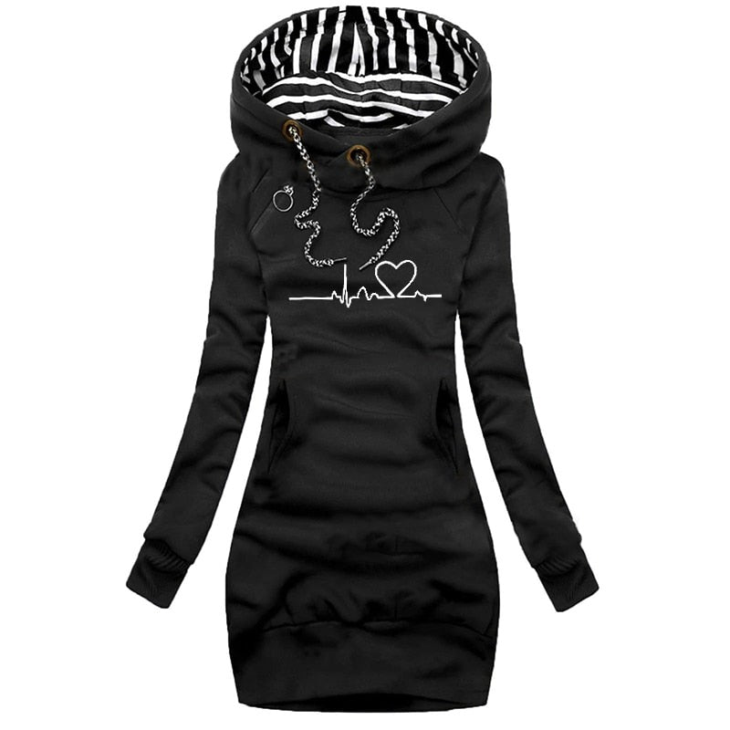 Bedrukte hoodie voor dames | Warm 0