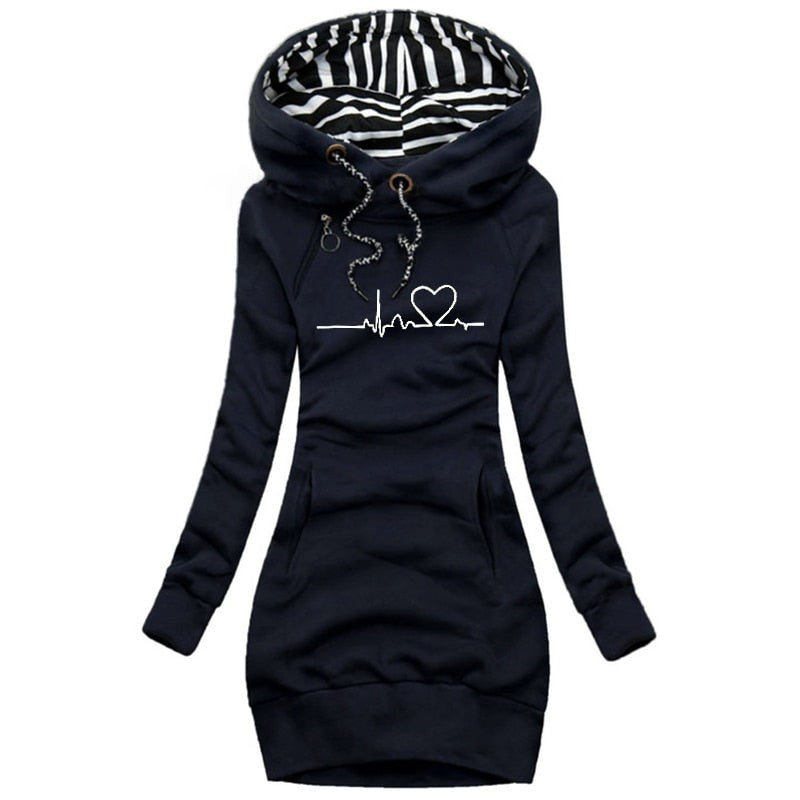 Bedrukte hoodie voor dames | Warm 3