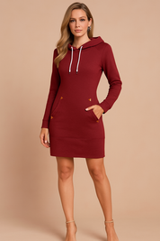 Belle sweatshirt jurk met capuchon met zakken 2