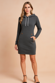 Belle sweatshirt jurk met capuchon met zakken 3