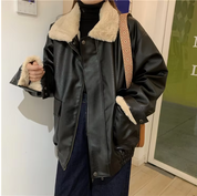 Kristine | Modieuze Oversized Leren Jas met Comfortabele Voering
