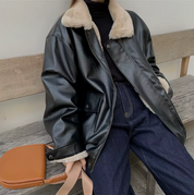 Kristine | Modieuze Oversized Leren Jas met Comfortabele Voering