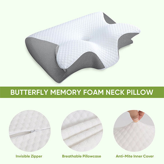 Butterfly Memory Foam Nekkussen met Armleuningen voor Zij- en Rugslapers 3