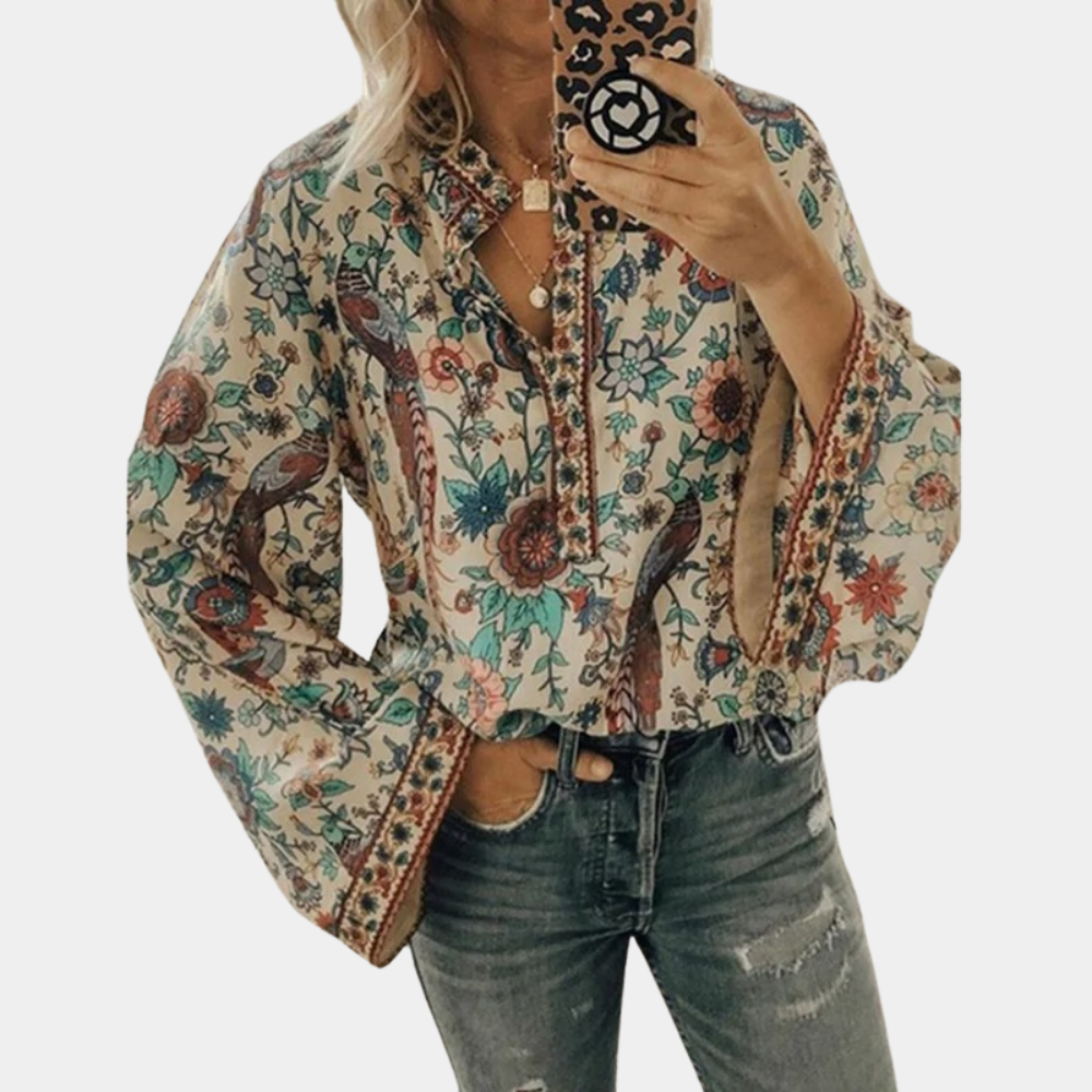 Elegante Bloemenprint Blouse voor Vrouwen