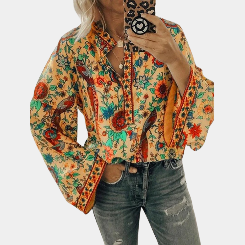 Elegante Bloemenprint Blouse voor Vrouwen