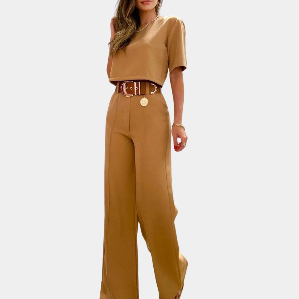 Chic Kantoor Set van Twee Stukken voor Elegante Zomerlooks