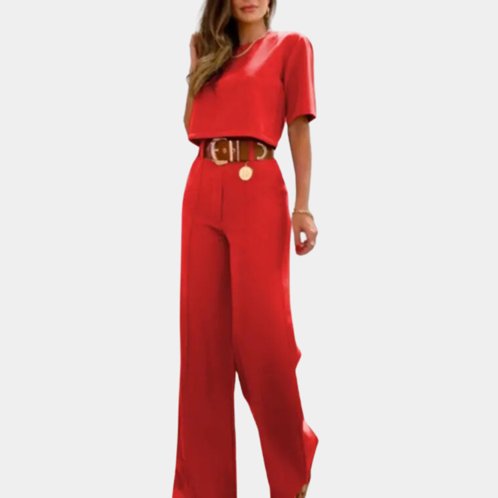 Chic Kantoor Set van Twee Stukken voor Elegante Zomerlooks