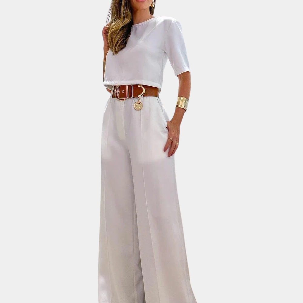 Chic Kantoor Set van Twee Stukken voor Elegante Zomerlooks