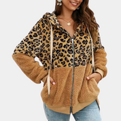 Cleo | Dames Trui met Capuchon Luipaard print
