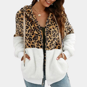 Cleo | Dames Trui met Capuchon Luipaard print