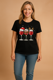 Caroline T-shirt | "Beste Kerstman, breng wijn mee" 3