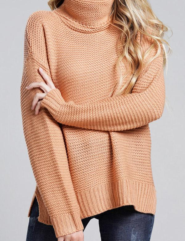 Casual grof gebreide truien voor dames | coltrui 1