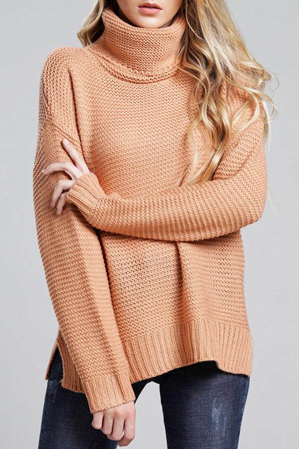 Casual grof gebreide truien voor dames | coltrui 1