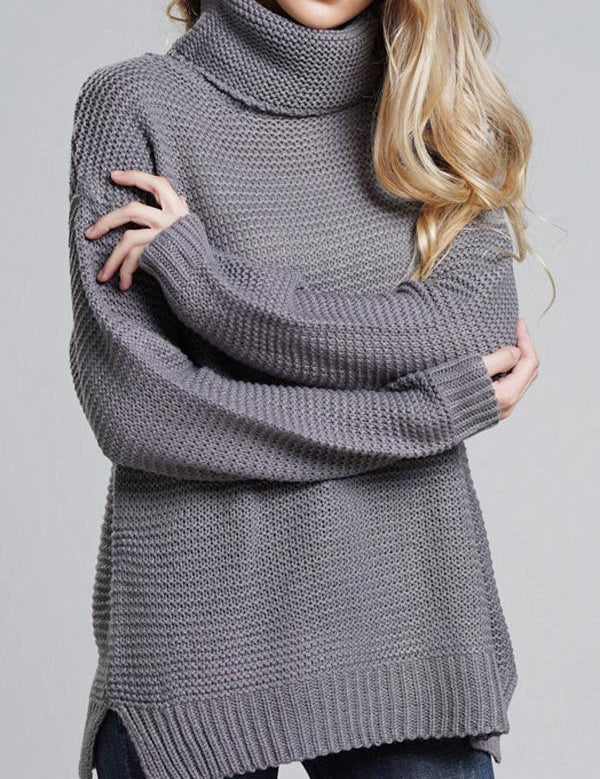 Casual grof gebreide truien voor dames | coltrui 3