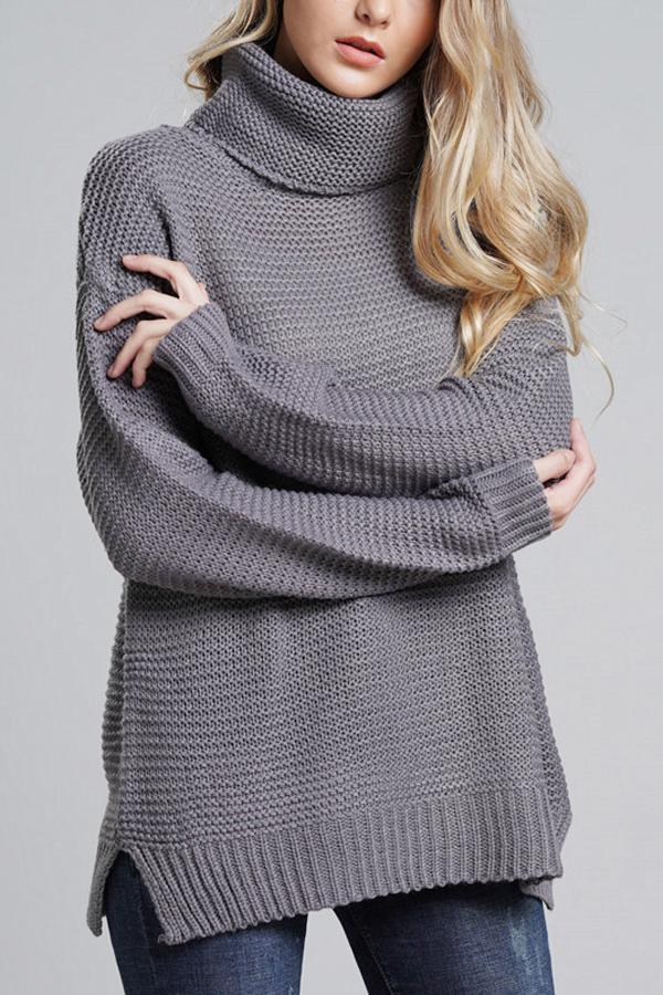 Casual grof gebreide truien voor dames | coltrui 3