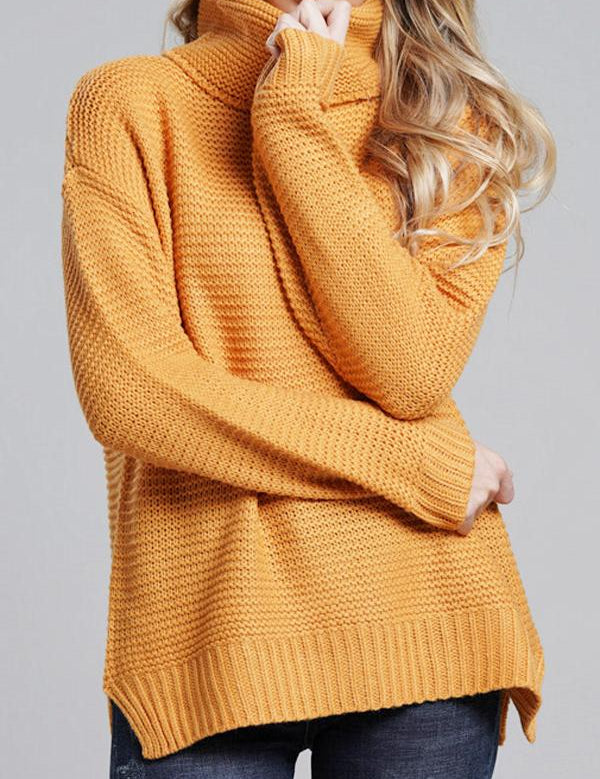 Casual grof gebreide truien voor dames | coltrui 4