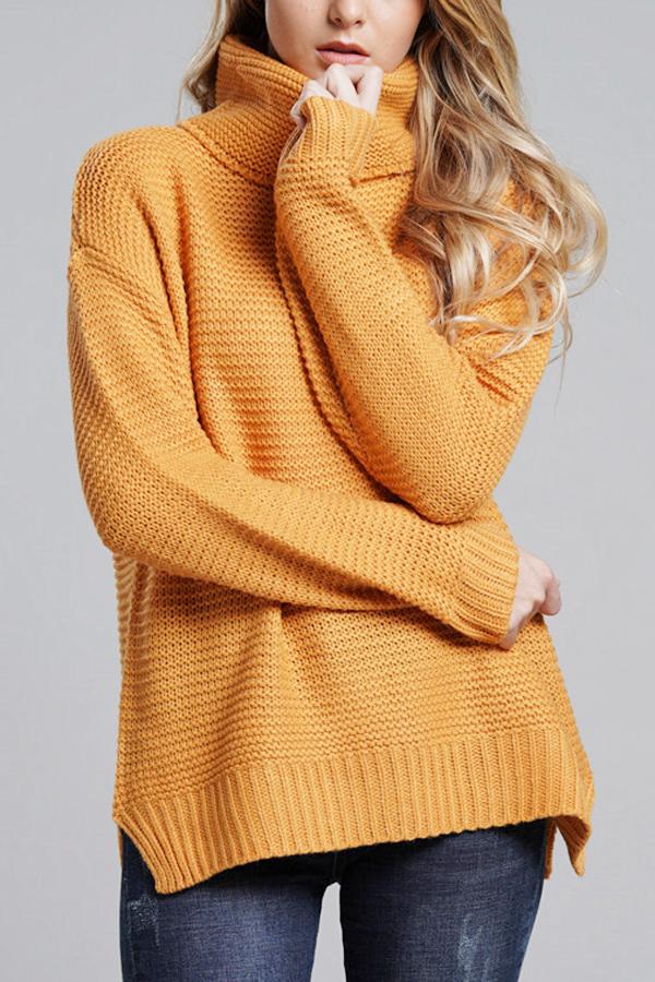 Casual grof gebreide truien voor dames | coltrui 4