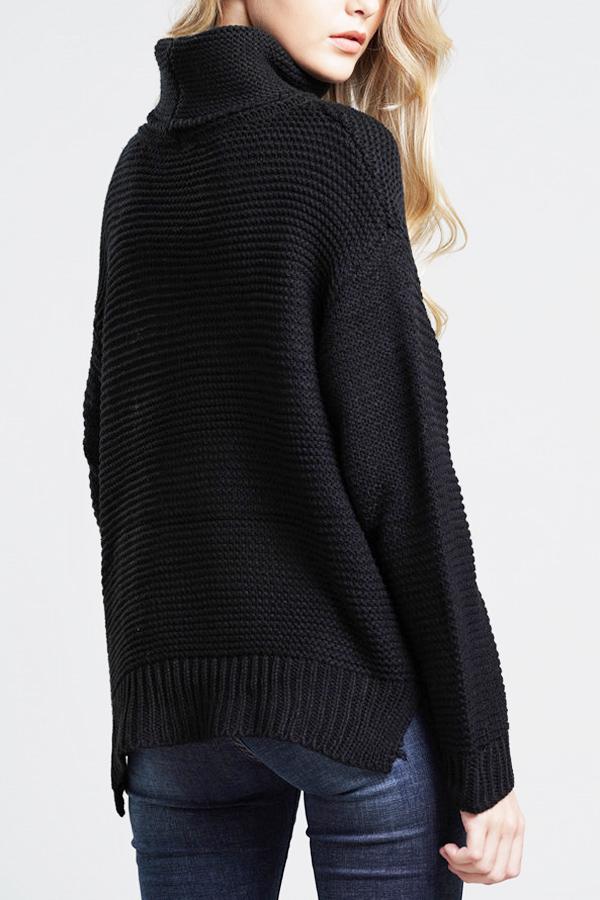 Casual grof gebreide truien voor dames | coltrui 8