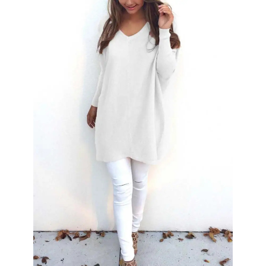 Casual oversized V-hals trui voor dames | Comfortabel 0