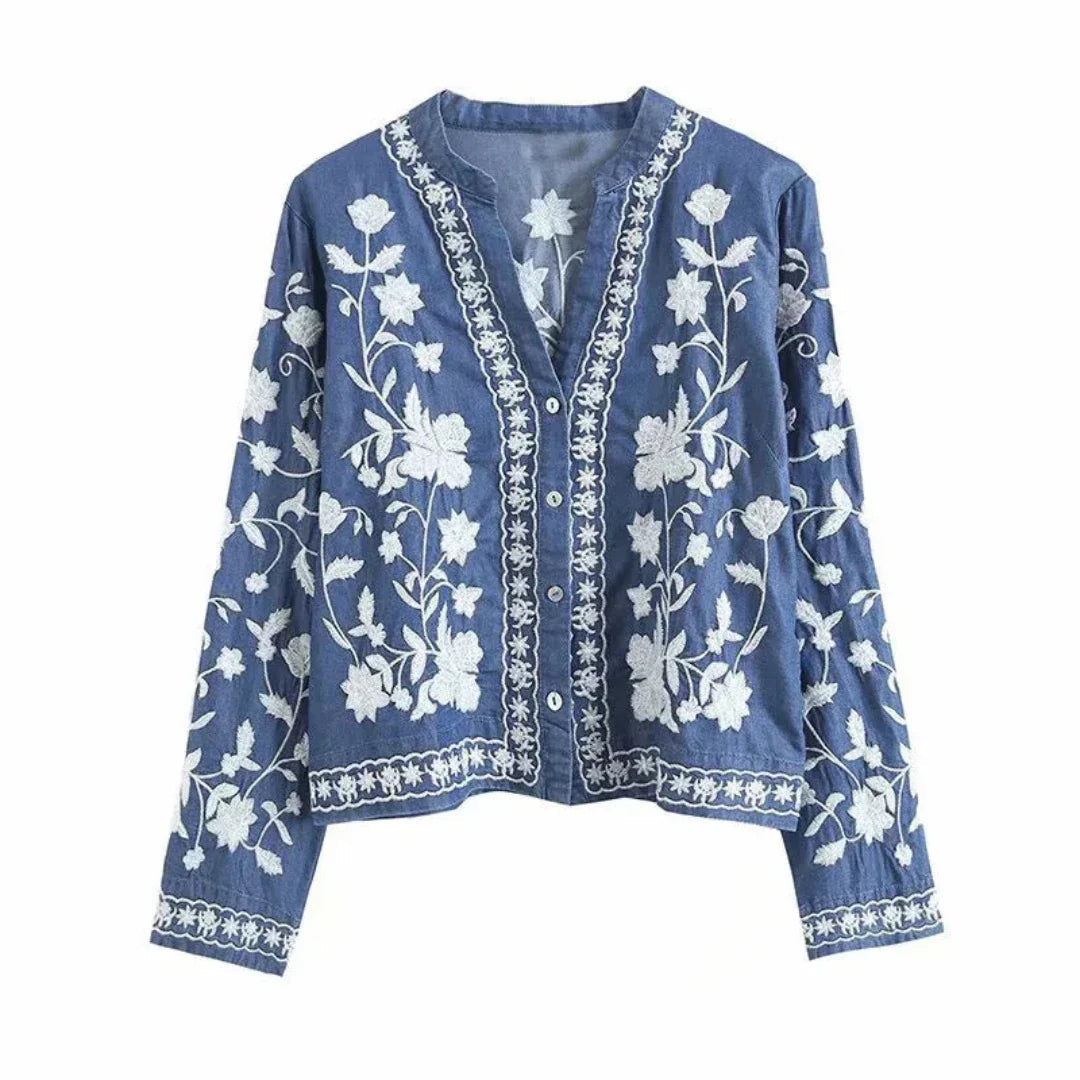 Cheyenne | Dames bloemenvest met knoopjes | Kort 1