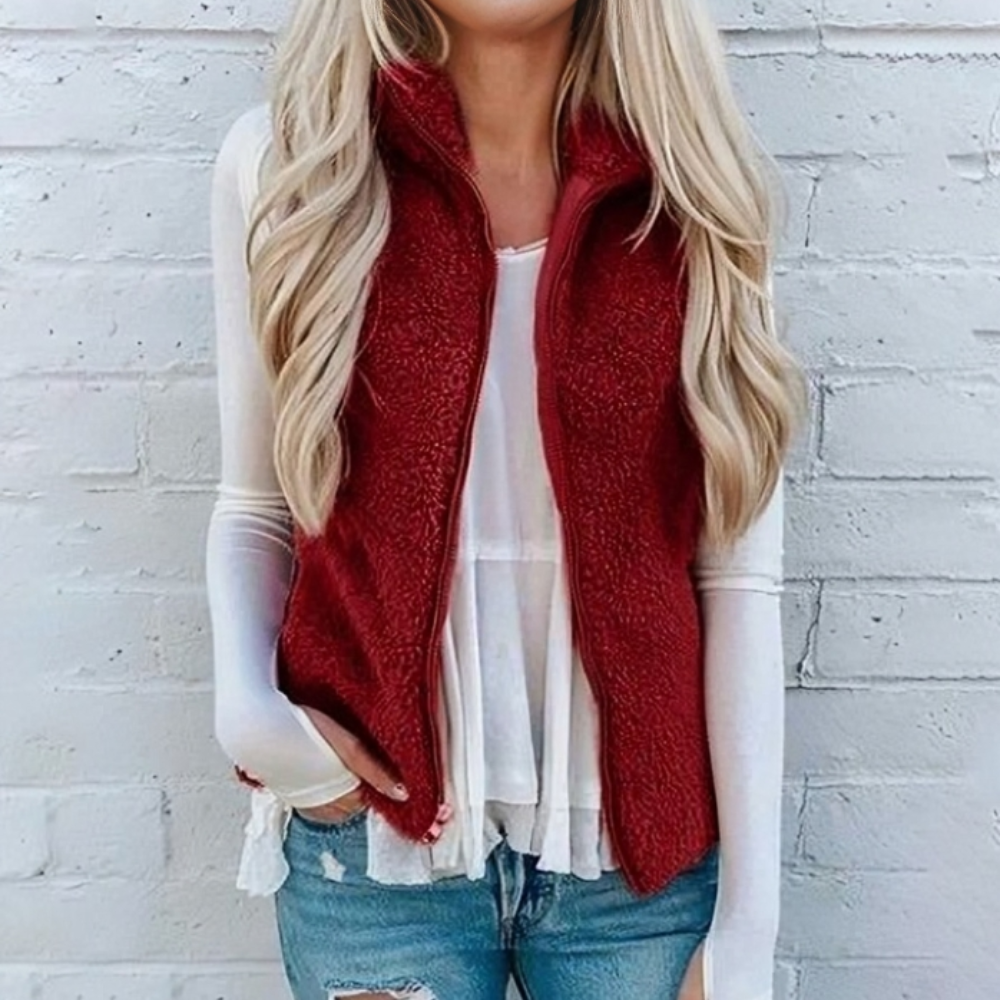 Comfortabel vest voor dames | Met rits 3