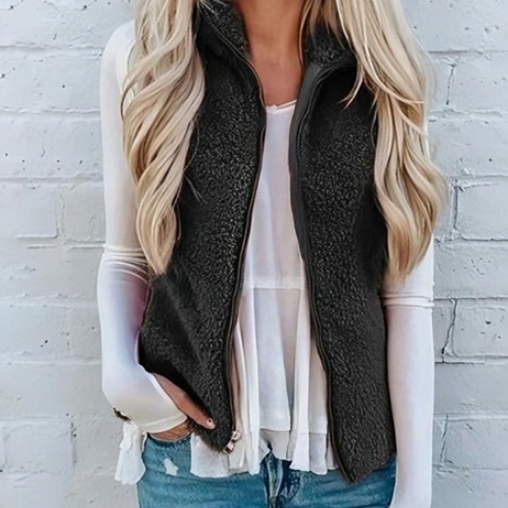 Comfortabel vest voor dames | Met rits 4