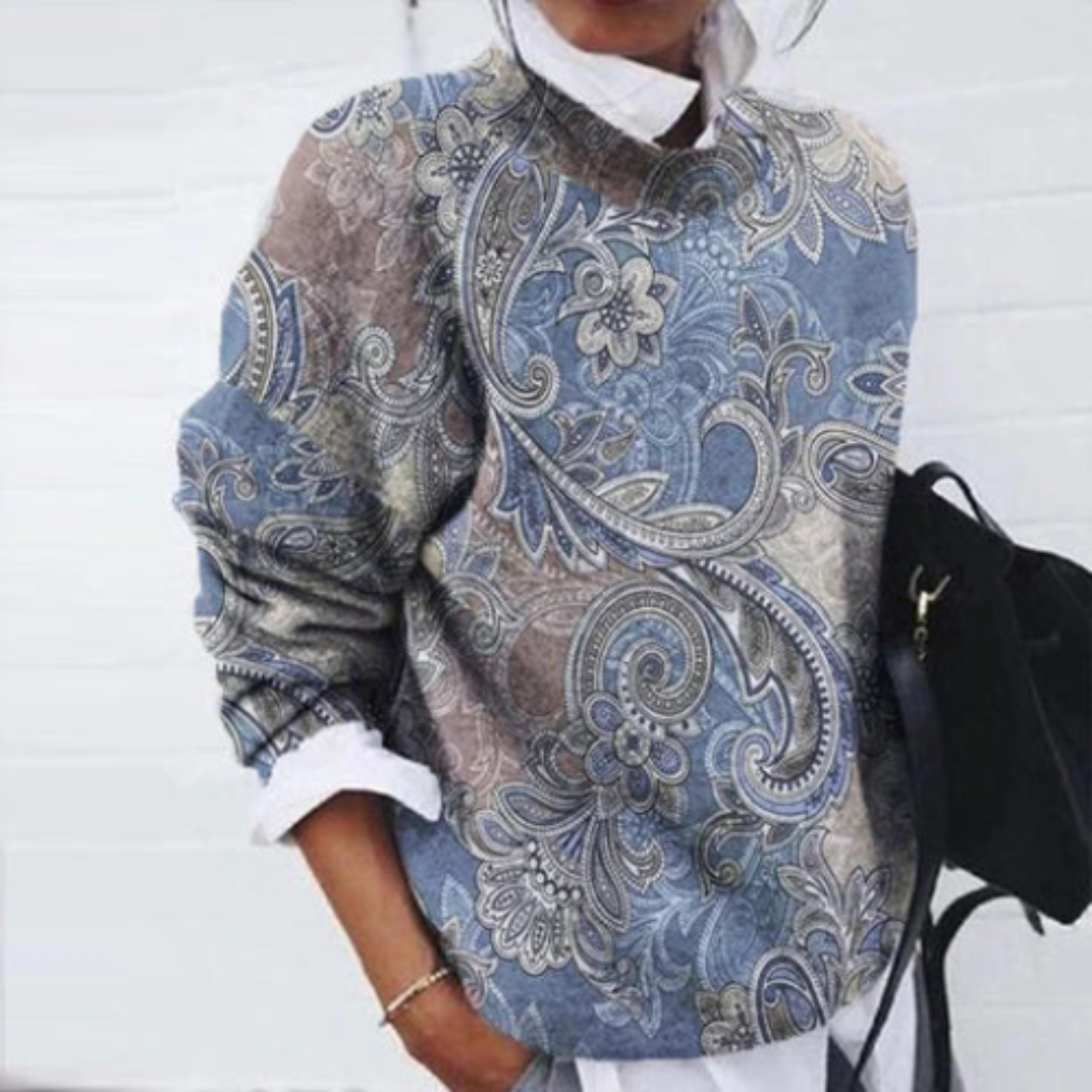 Dames Casual Trui met Bloemenmotief | Warm 0