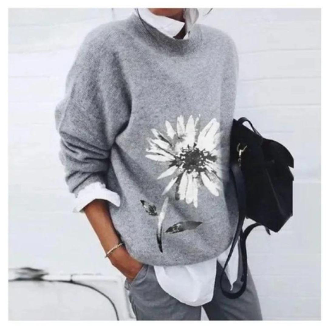 Dames Casual Trui met Bloemenmotief | Warm 1