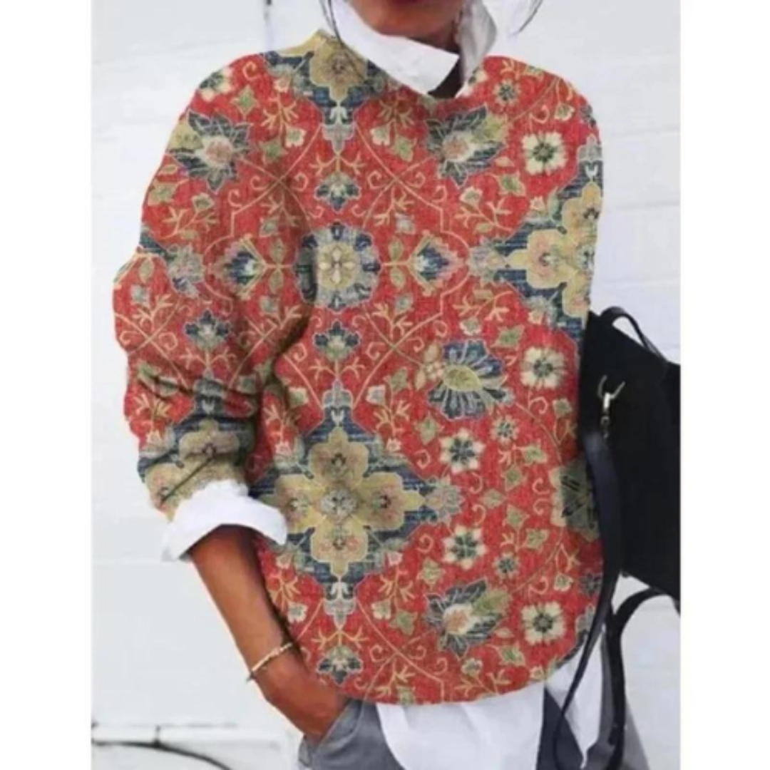 Dames Casual Trui met Bloemenmotief | Warm 2