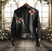 Dames bikerjack met bloemenpatroon | Casual 1