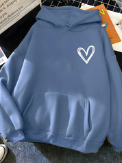 Dames casual hoodie met hart | Losse pasvorm 0