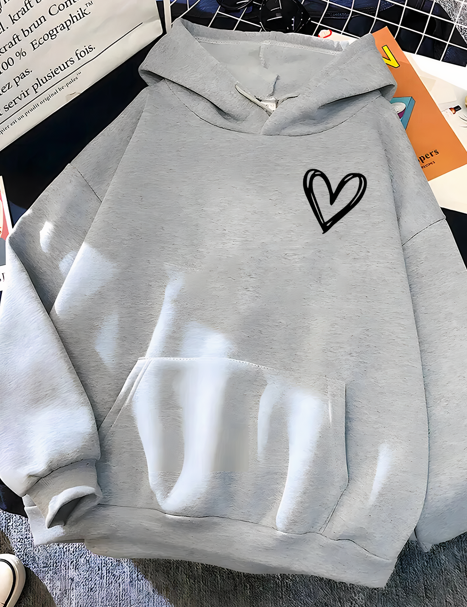 Dames casual hoodie met hart | Losse pasvorm 2