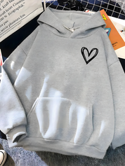 Dames casual hoodie met hart | Losse pasvorm 2