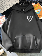 Dames casual hoodie met hart | Losse pasvorm 3