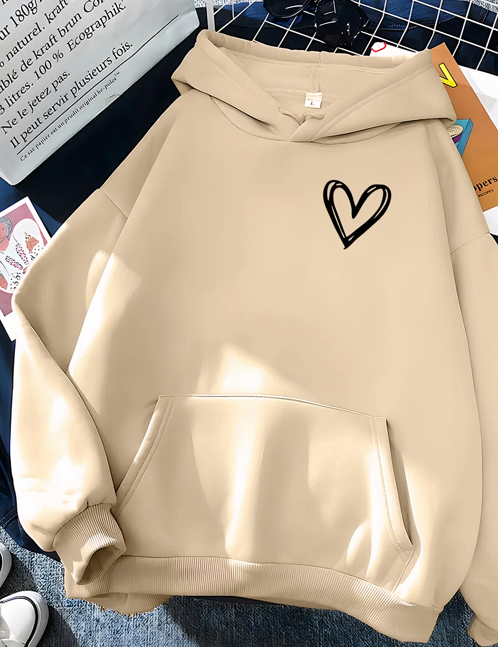 Dames casual hoodie met hart | Losse pasvorm 4