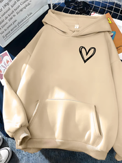 Dames casual hoodie met hart | Losse pasvorm 4